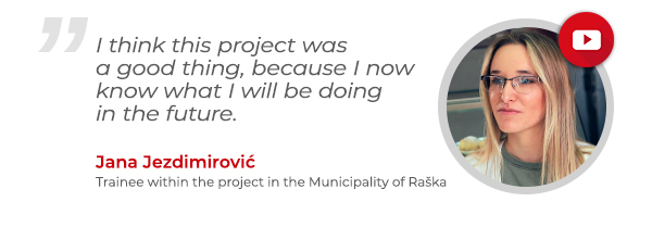 Jana Jezdimirović - Trainee within the project in the Municipality of Raška