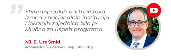 Stvaranje jakih partnerstava između nacionalnih institucija i lokalnih zajednica bilo je ključno za uspeh programa Swiss PRO - NJ. E. Urs Šmid