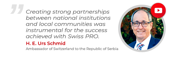 Creating strong partnerships between national institutions and local communities was instrumental for the success achieved with Swiss PRO - H.E. Urs Schmid